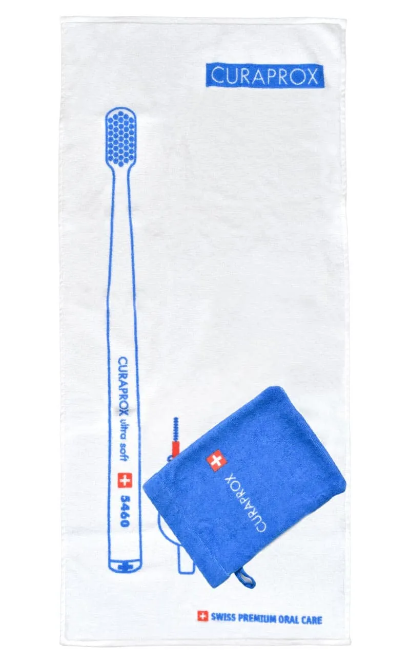 Handtuch mit bedruckter Tasche