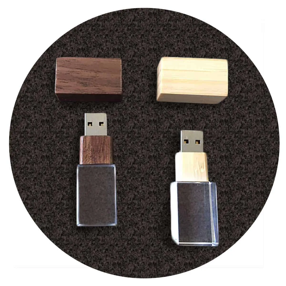 USB-Stick aus Holz und Glas 3Dimensional – Bild 2